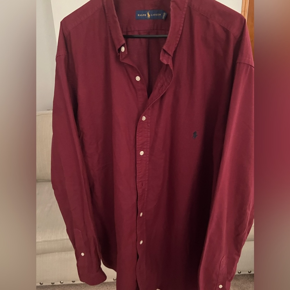 Polo by Ralph Lauren burgundy Oxford shirt